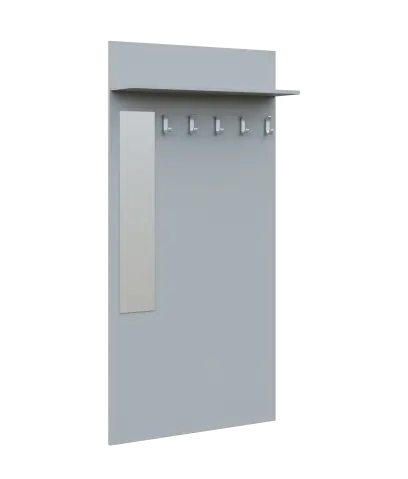 VN - 35 stěna věšáková 900x220x1800 mm, zrcadlo, 5-háček Laura, šedá